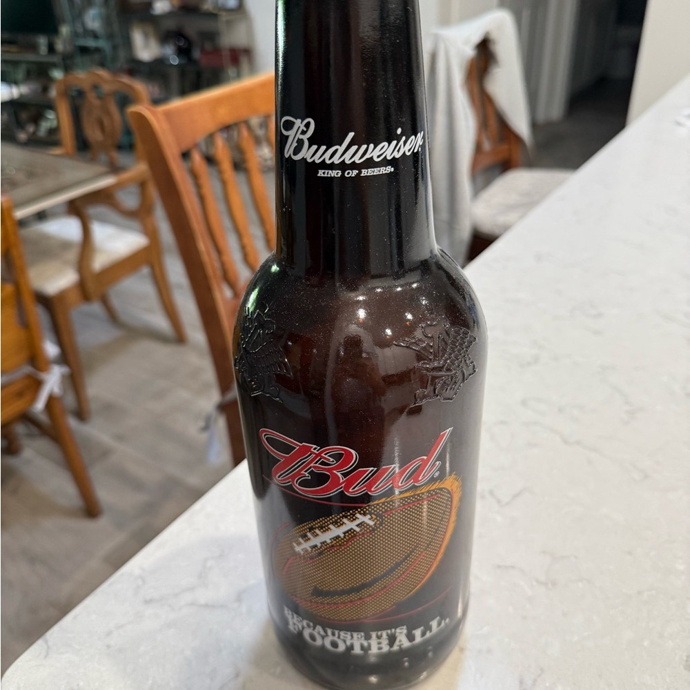 Budweiser Brown Bottle with Football Design